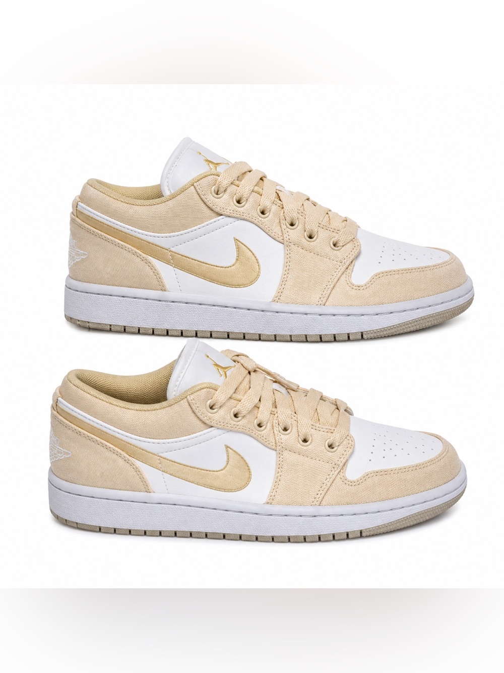 Nike Air Jordan 1 Low Size 8.5 Women Sneakers in Beige and White